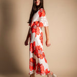 Vestido Agnes Crudo Flor Grande Roja VEST30-The Nook Store