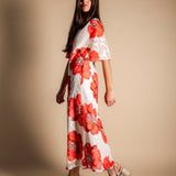 Vestido Agnes Crudo Flor Grande Roja VEST30-The Nook Store