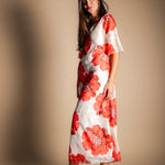 Vestido Agnes Crudo Flor Grande Roja VEST30-The Nook Store