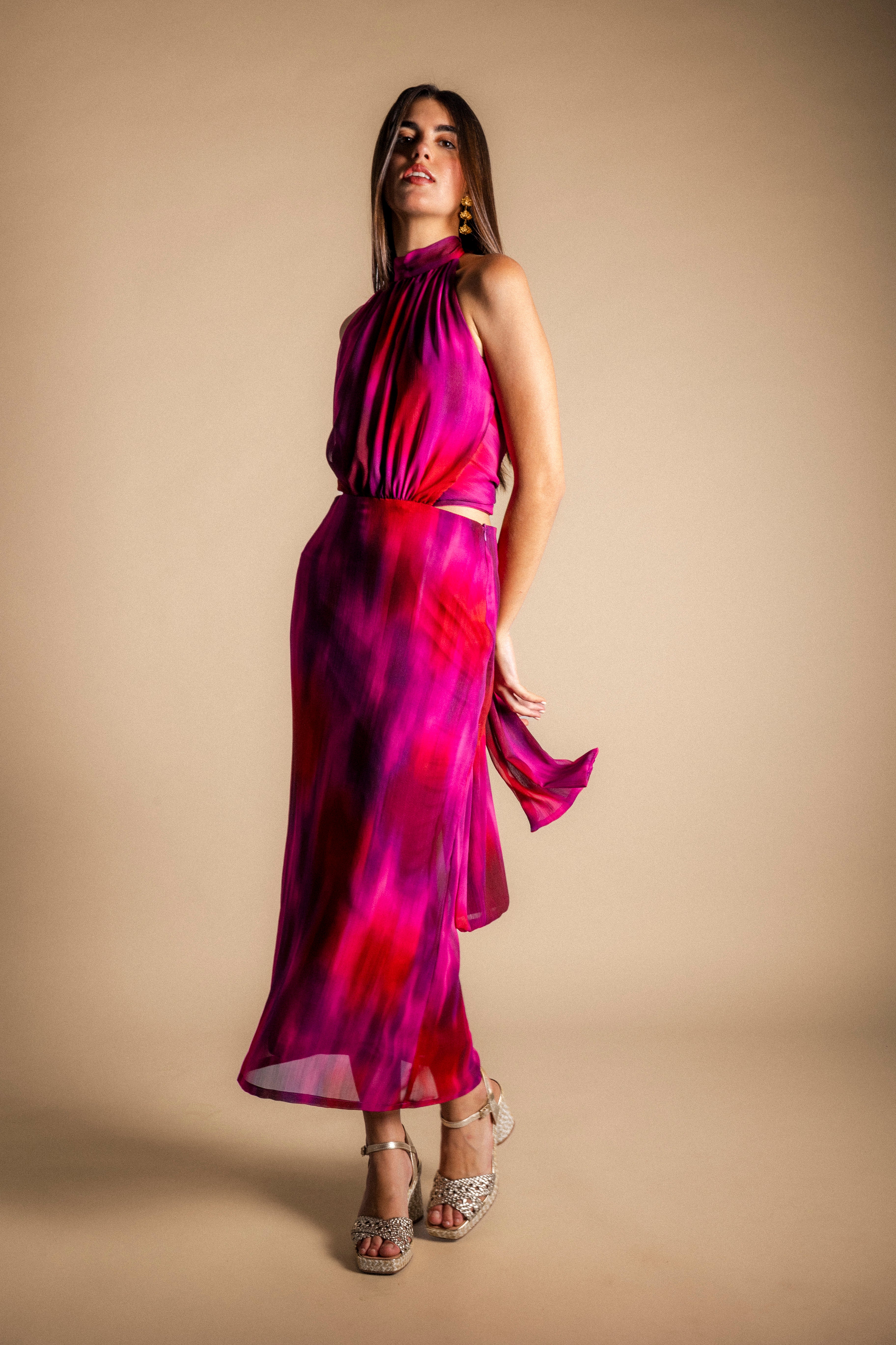 Vestido Rochi Degradado Fucsia Vest34-The Nook Store
