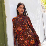 Vestido Alice Marrón Flores AL01-The Nook Store
