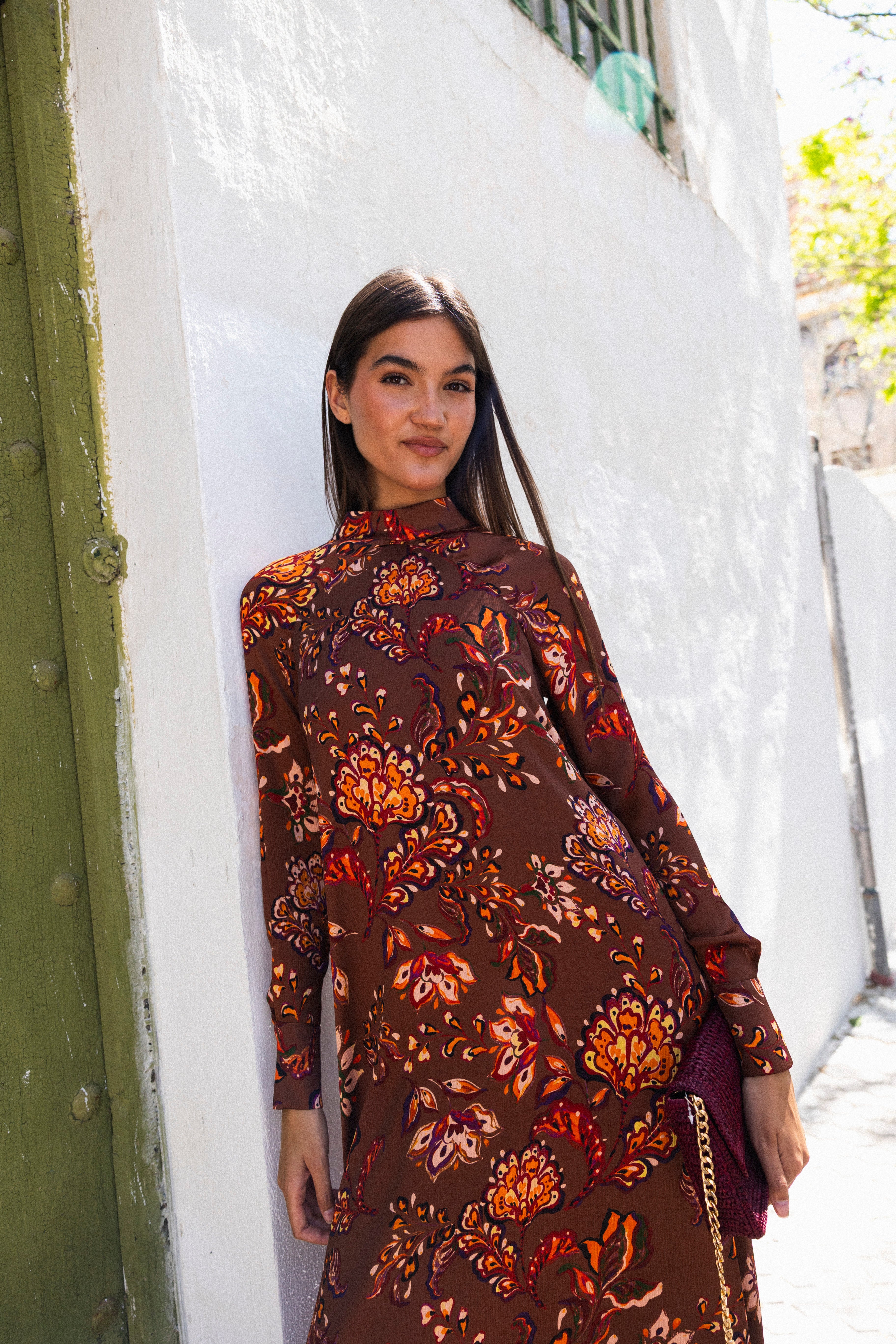 Vestido Alice Marrón Flores AL01-The Nook Store