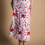 Falda Pipa Blanca Flores Rojas FAL17-The Nook Store