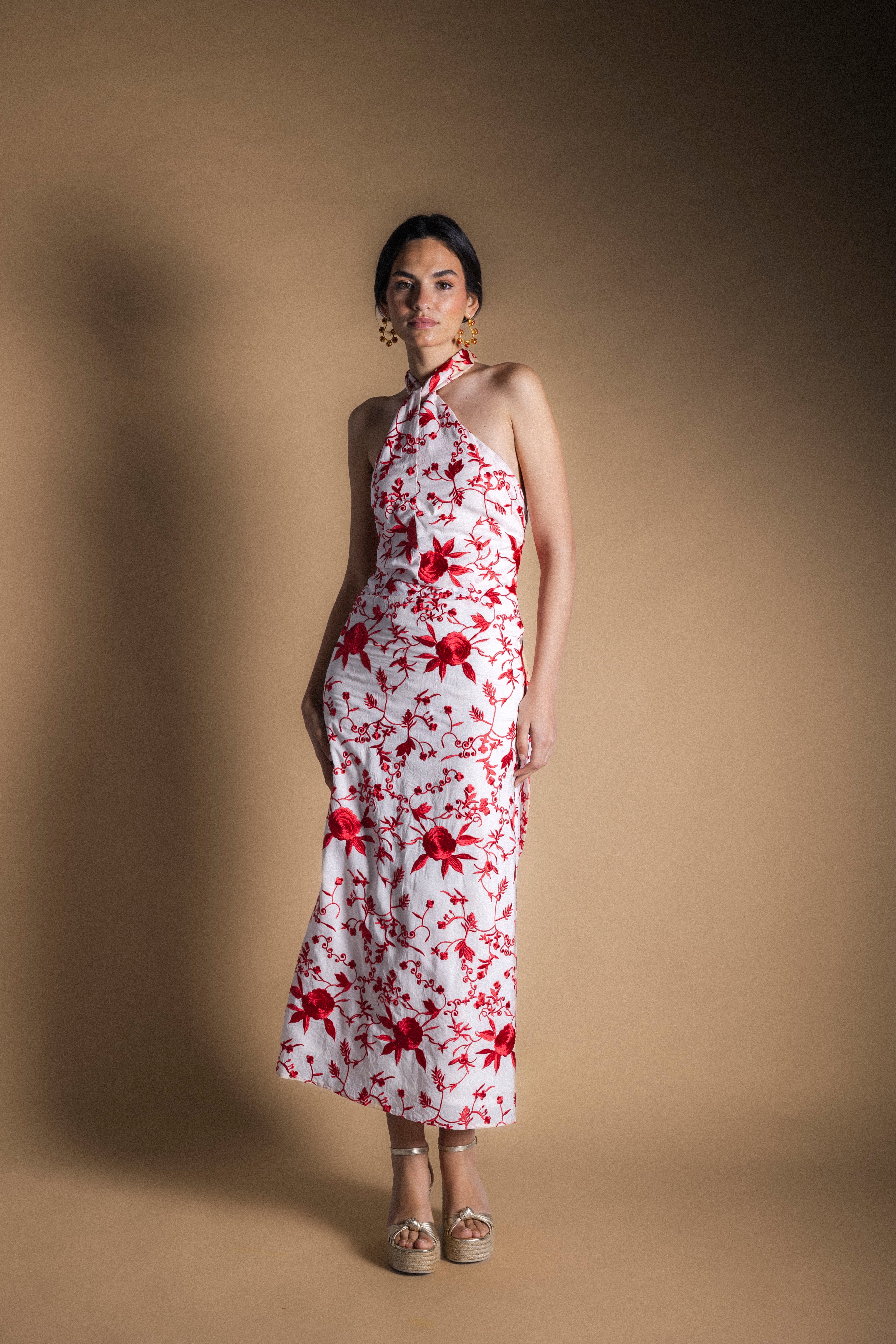 Top Vera Blanco Flores Rojas TOP02-The Nook Store