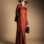 Vestido Tropical Flores Terra y Naranja-The Nook Store