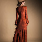 Vestido Tropical Flores Terra y Naranja-The Nook Store