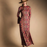 Vestido Tropical Paisley Mostaza y Rosa-The Nook Store
