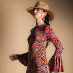 Vestido Tropical Paisley Mostaza y Rosa-The Nook Store
