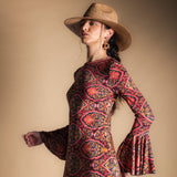 Vestido Tropical Paisley Mostaza y Rosa-The Nook Store
