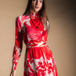 Vestido Alice Blanco Hojas Rojas AL10-The Nook Store