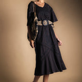 Vestido Savinne Bordado Negro-The Nook Store