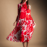 Vestido Alice Blanco Hojas Rojas AL10-The Nook Store