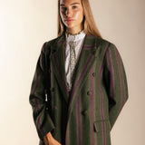 Abrigo Jimena Verde Rayas Moradas AB13
