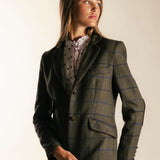 Chaqueta Country Verde Cuadros Azul CHQ05