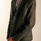 Chaqueta Country Verde Cuadros Azul CHQ05