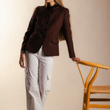Manteau Mery Vert Kaki / Rayures Fraise