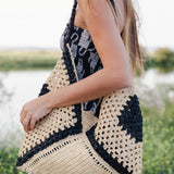 Bolso Rafia Mahabo Crudo/Negro-The Nook Store