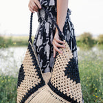 Bolso Rafia Mahabo Crudo/Negro-The Nook Store