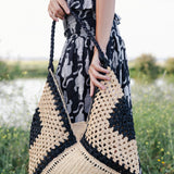 Bolso Rafia Mahabo Crudo/Negro-The Nook Store
