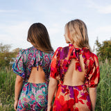 Vestido Lucia Verde Agua Flores Vest17-The Nook Store