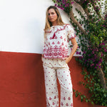 Blusa Zuri Ecru/Wine BLU01-The Nook Store
