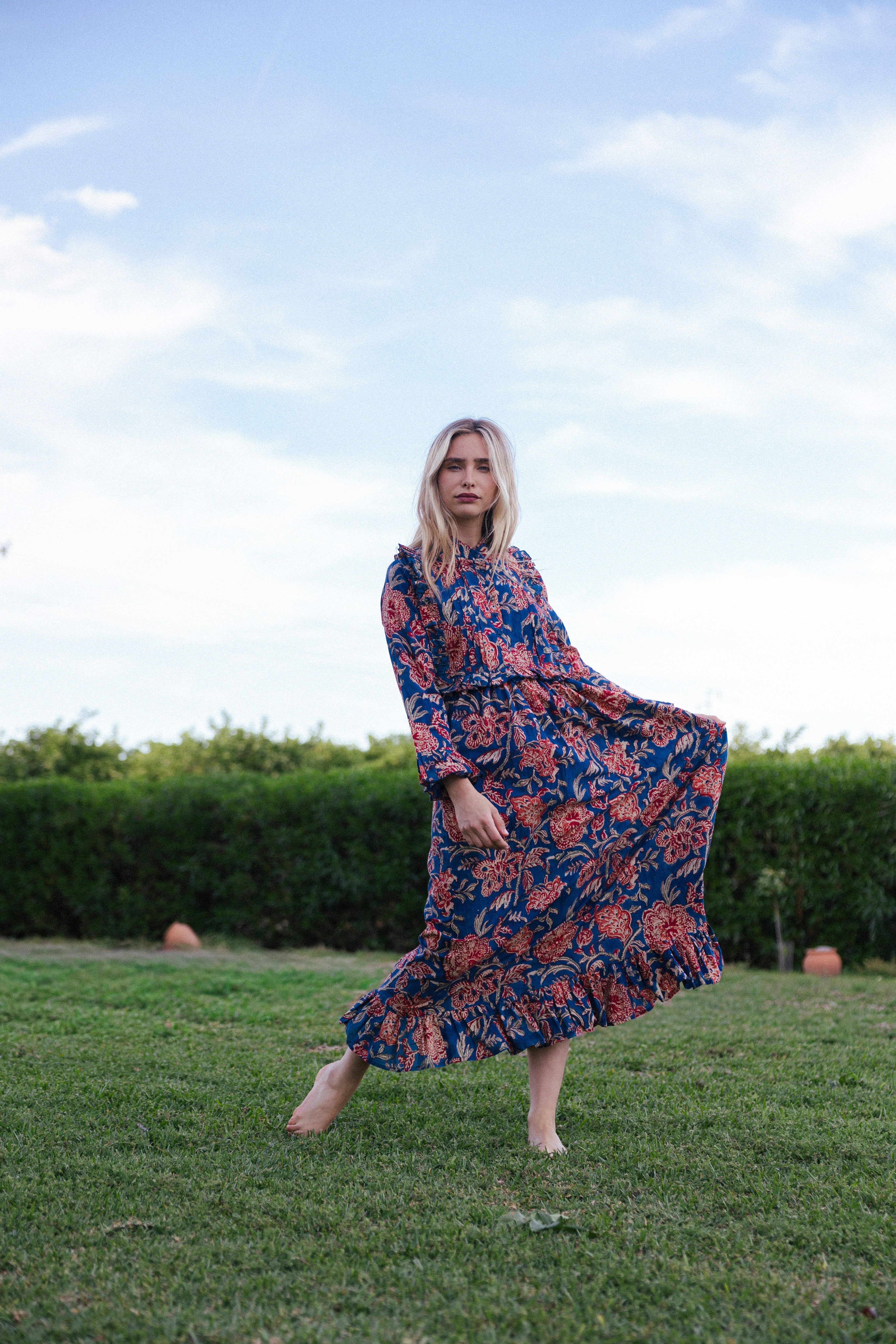 Vestido Amina Azul Vest24-The Nook Store