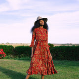 Vestido Amina Rojo Vest26-The Nook Store