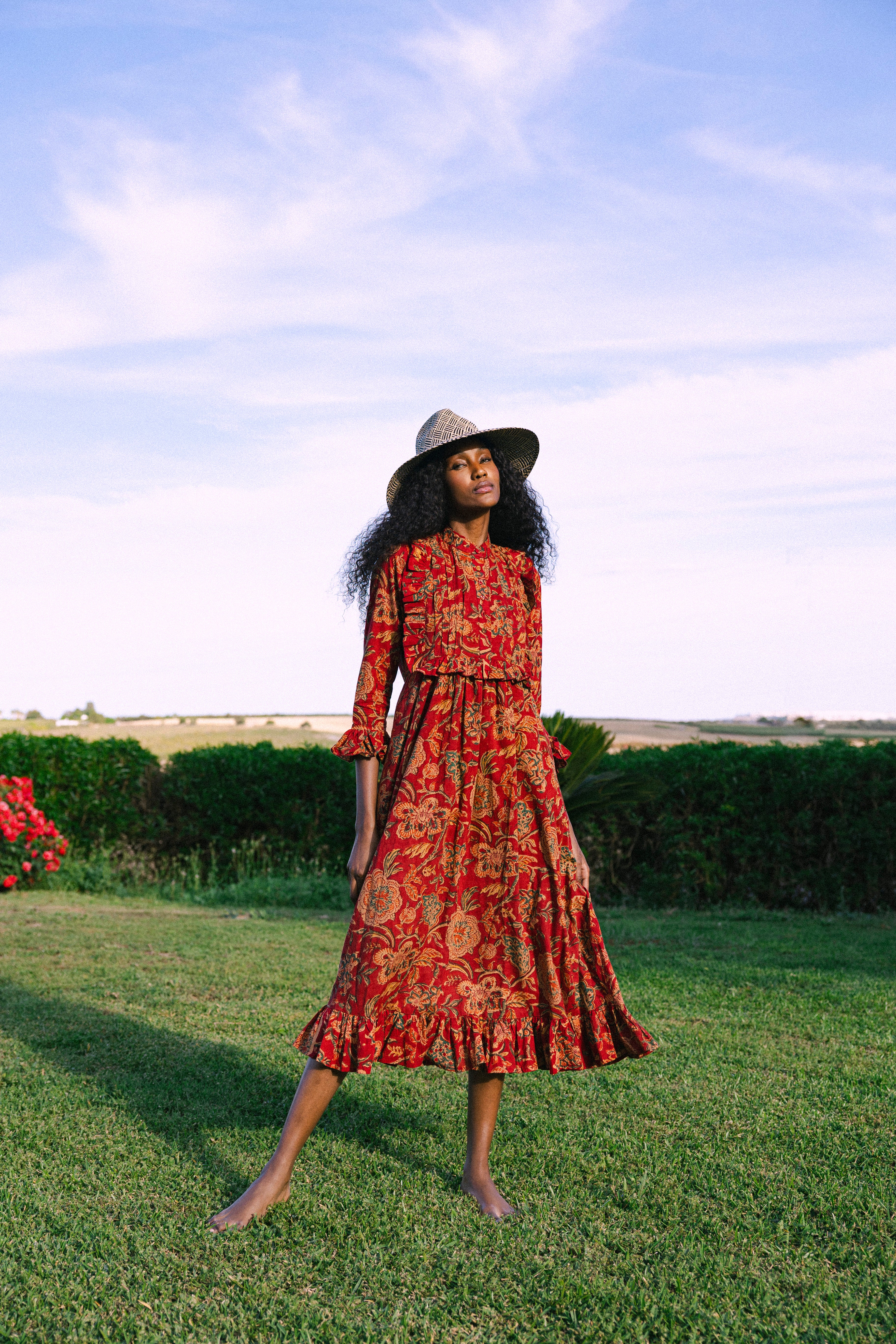 Vestido Amina Rojo Vest26-The Nook Store