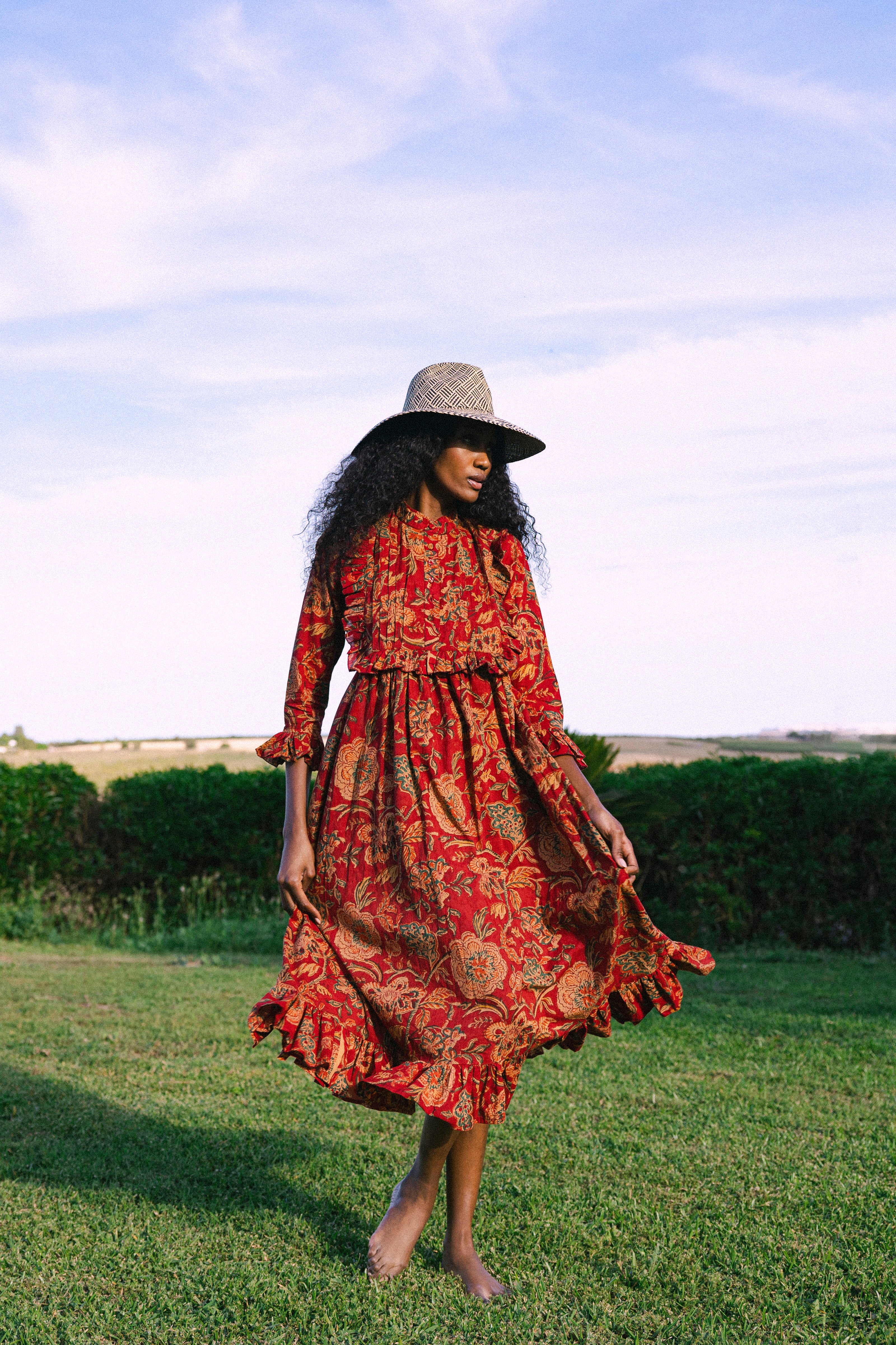 Vestido Amina Rojo Vest26-The Nook Store