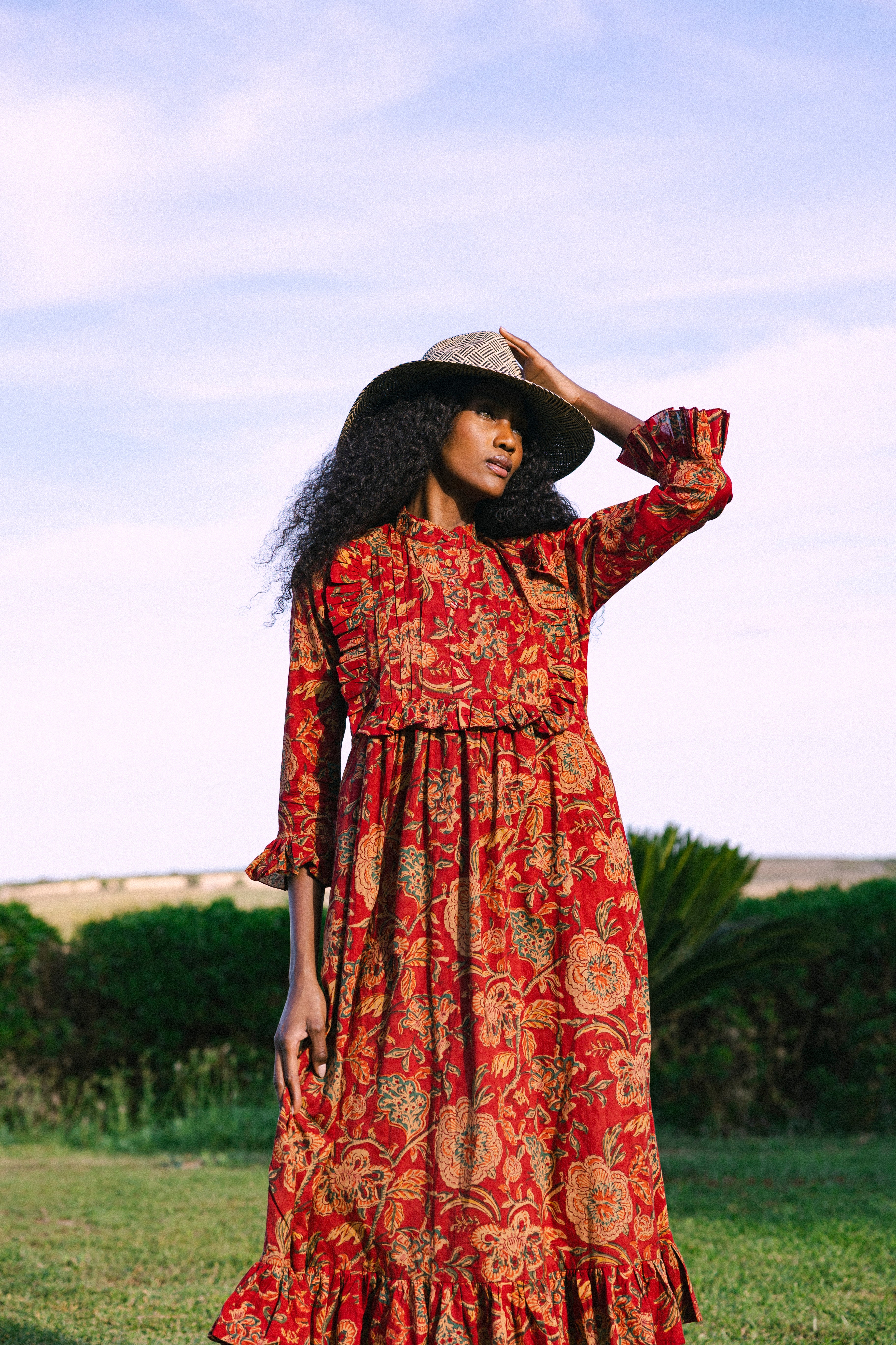 Vestido Amina Rojo Vest26-The Nook Store