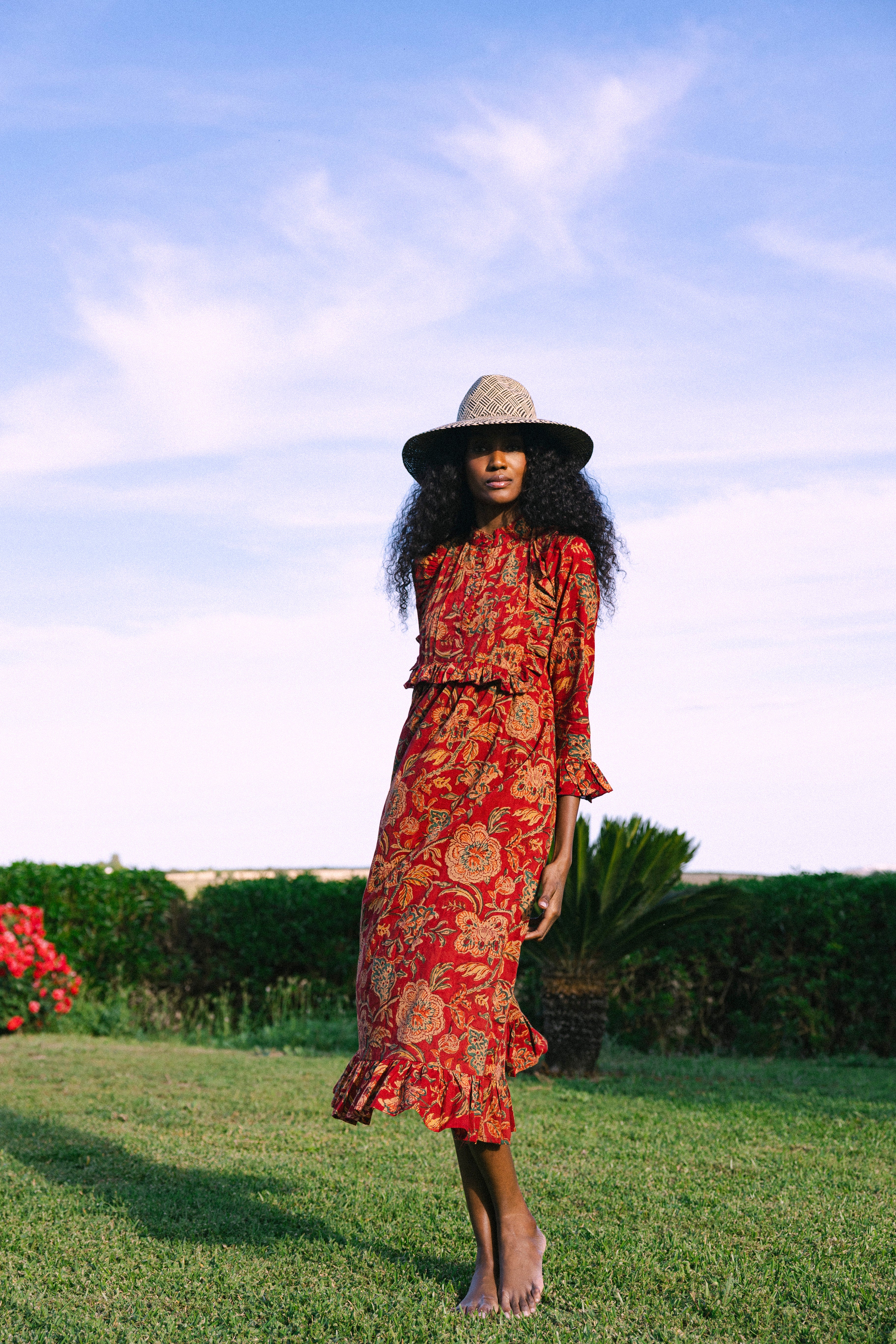 Vestido Amina Rojo Vest26-The Nook Store