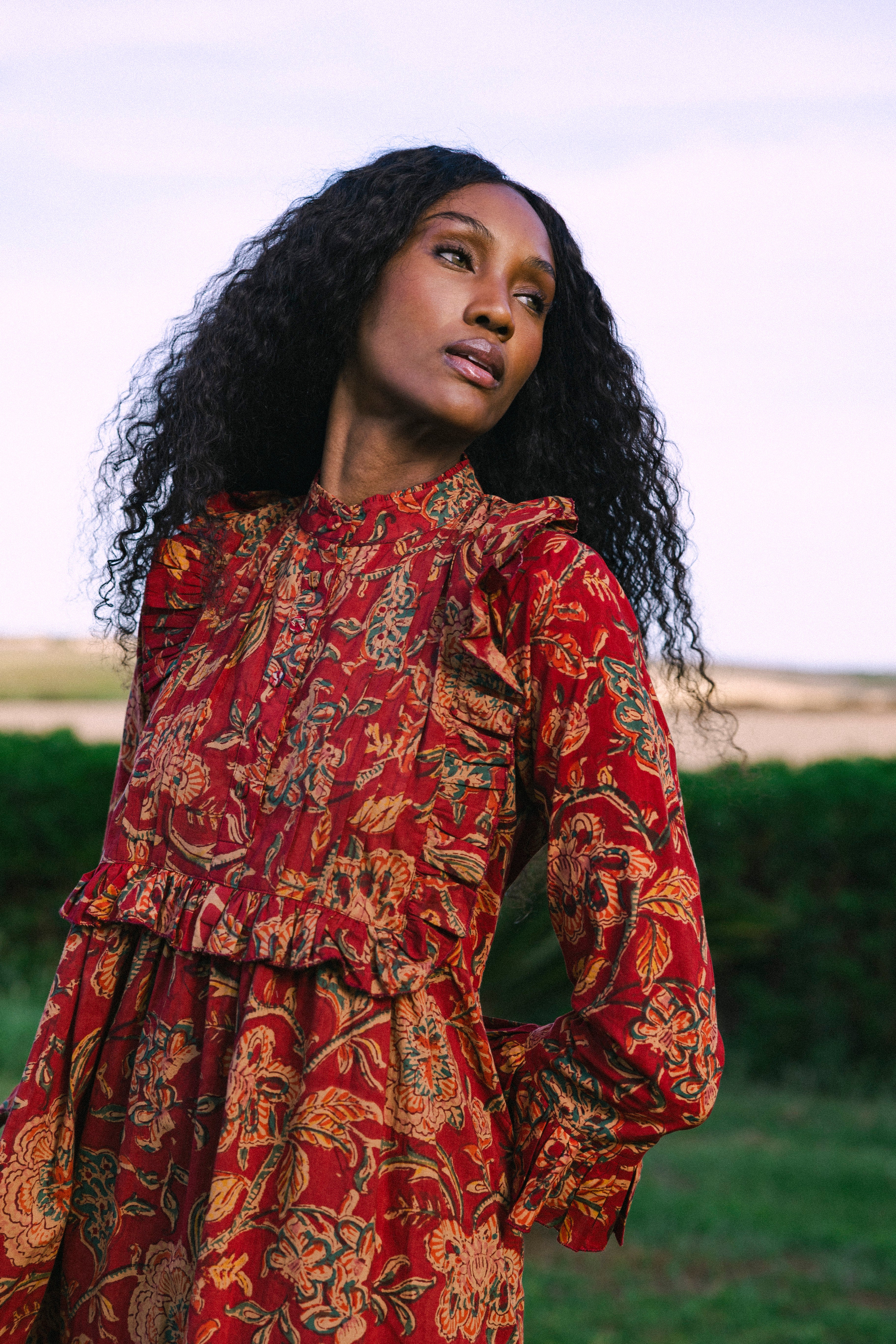 Vestido Amina Rojo Vest26-The Nook Store