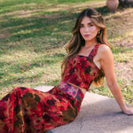 Falda Pipa Flores Rosas y Verdes FAL24-The Nook Store