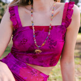 Falda Pipa Fucsia Flores FAL23-The Nook Store