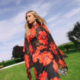 Falda Pipa Negra Flor Grande Roja FAL21-The Nook Store