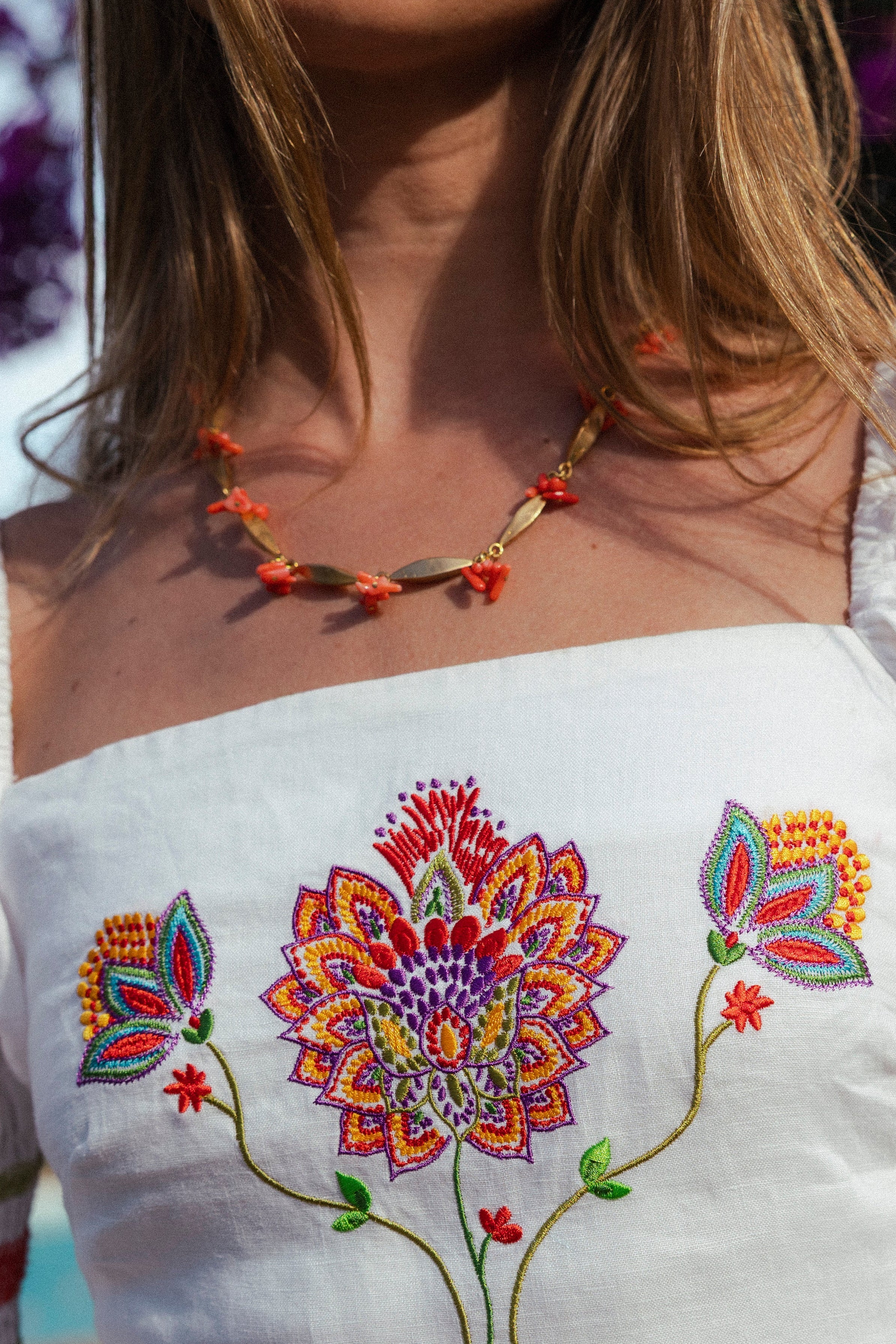 Collar Coral and Gold CO64-The Nook Store