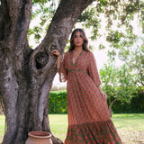Vestido Parrot Verde Flores Rosas Vest16-The Nook Store