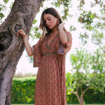 Vestido Parrot Verde Flores Rosas Vest16-The Nook Store