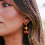 Pendientes Flor Granada Coral PEN254-The Nook Store