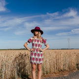 Vestido Creta Corto Blanco Flor Burdeos-The Nook Store