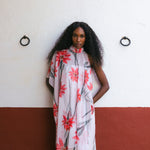 Vestido Con Capa Fiona Crudo Flor Con Tallo Vest12-The Nook Store