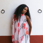Vestido Con Capa Fiona Crudo Flor Con Tallo Vest12-The Nook Store