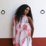 Vestido Con Capa Fiona Crudo Flor Con Tallo Vest12-The Nook Store