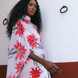 Vestido Con Capa Fiona Crudo Flor Con Tallo Vest12-The Nook Store