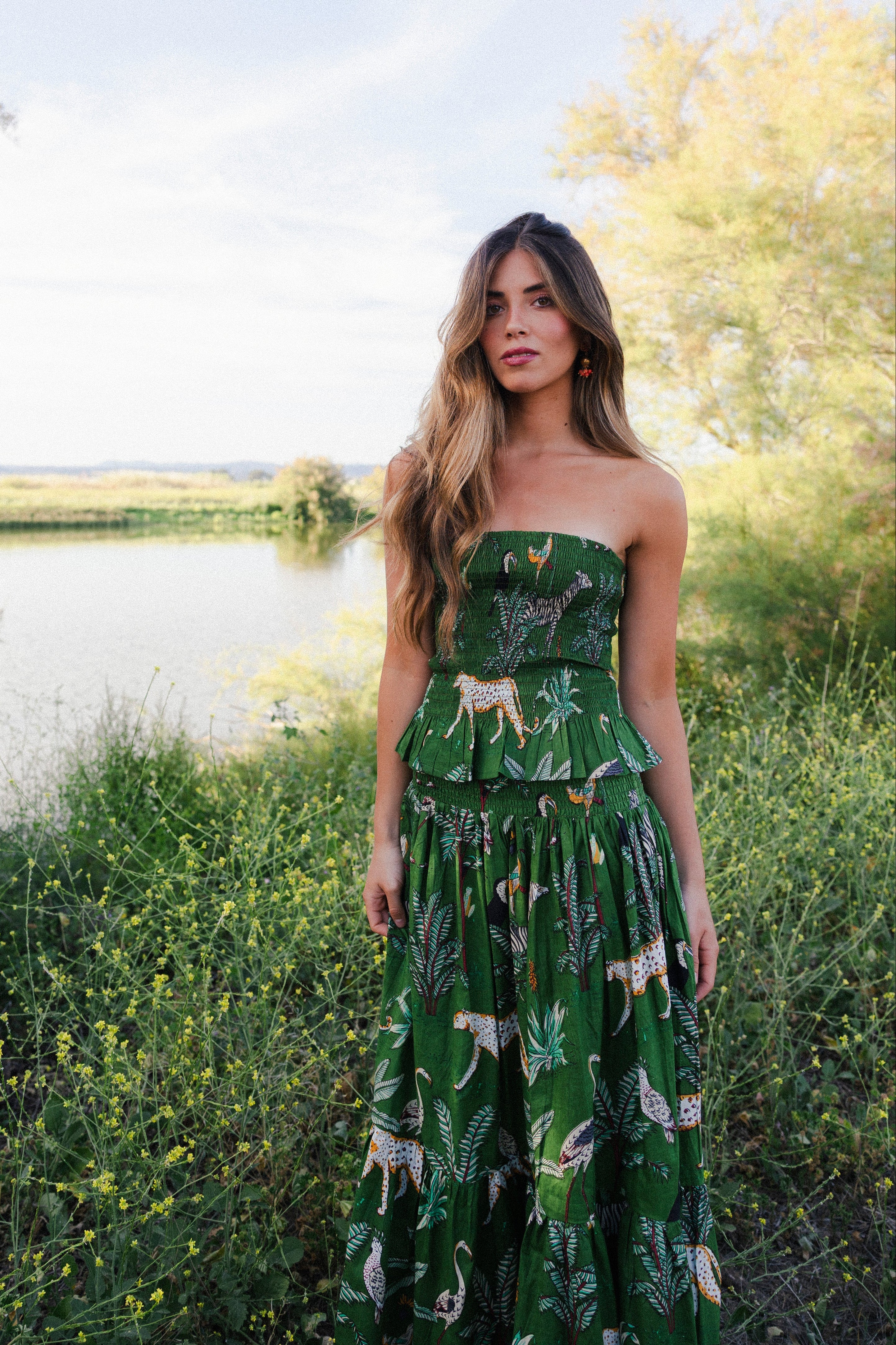 Falda Fabiana Cheetah Verde FAL28-The Nook Store