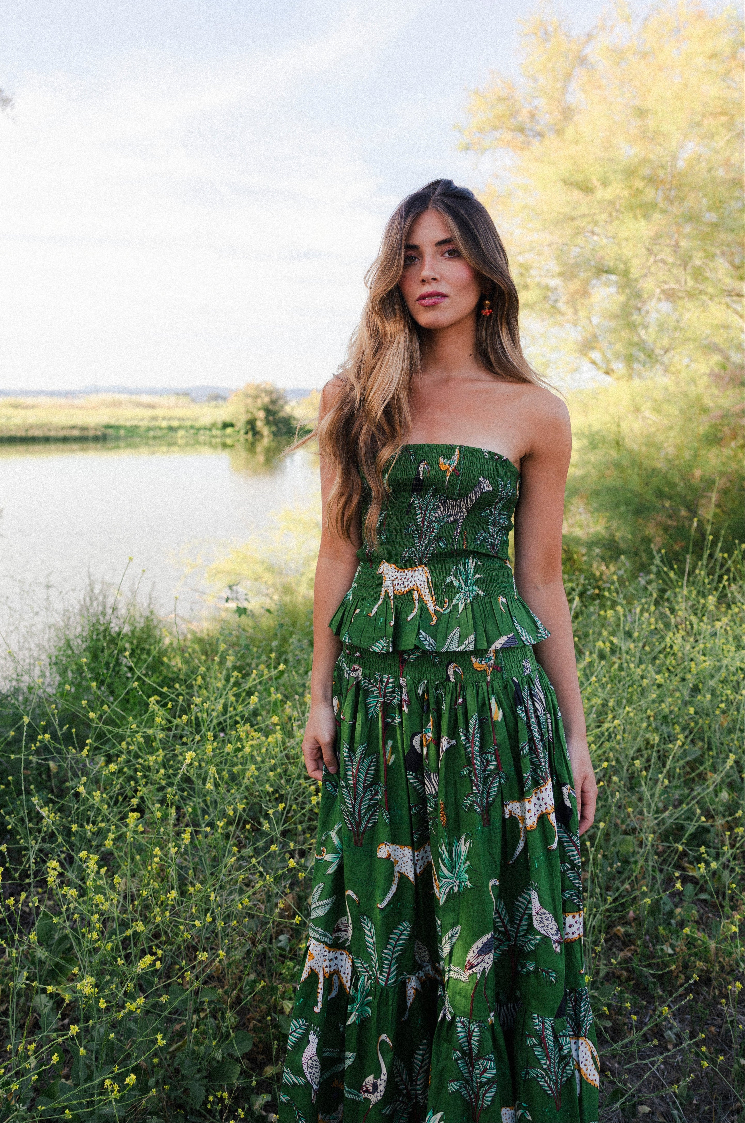 Falda Fabiana Cheetah Verde FAL28-The Nook Store