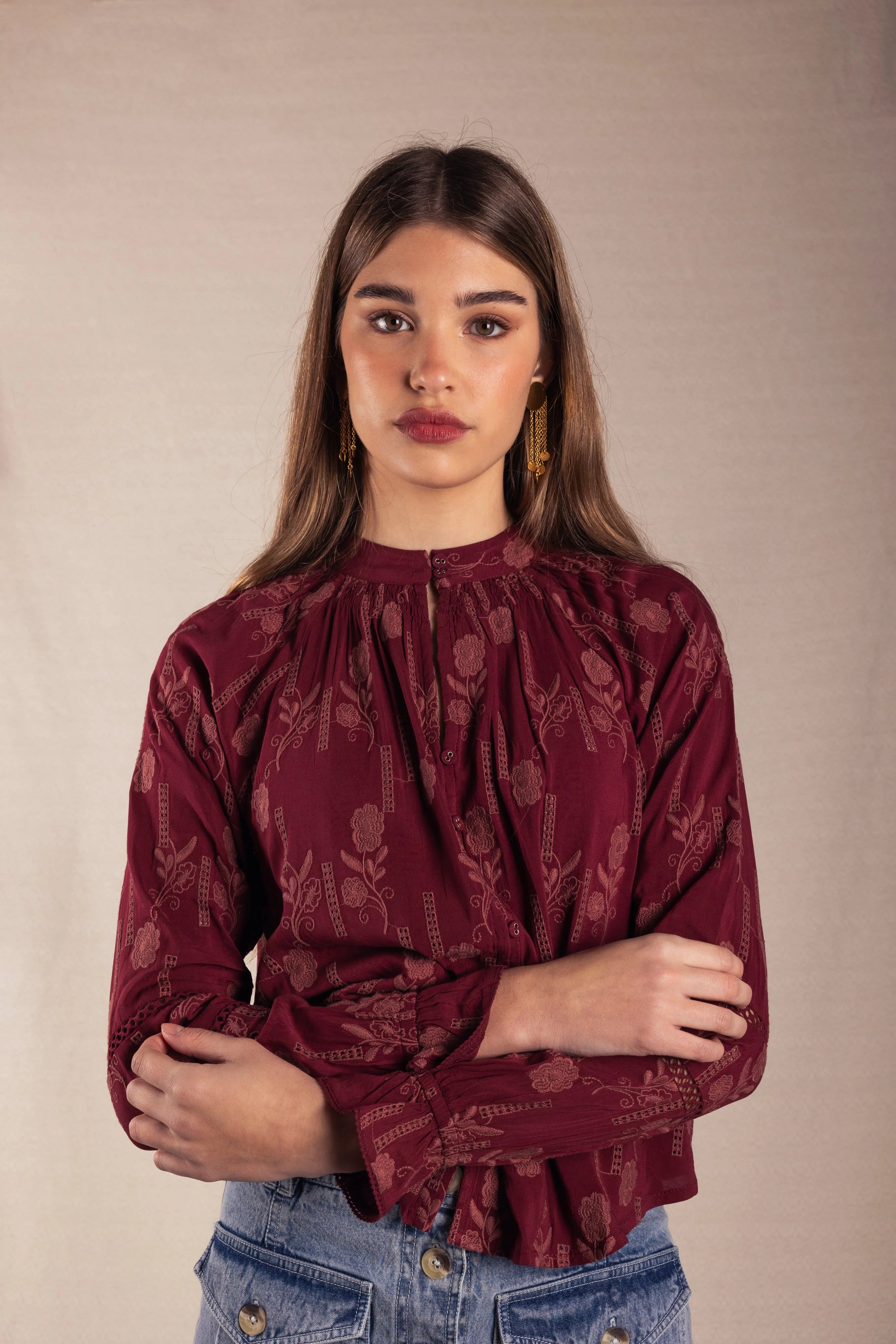 Camisa Emira Wine The Nook Store