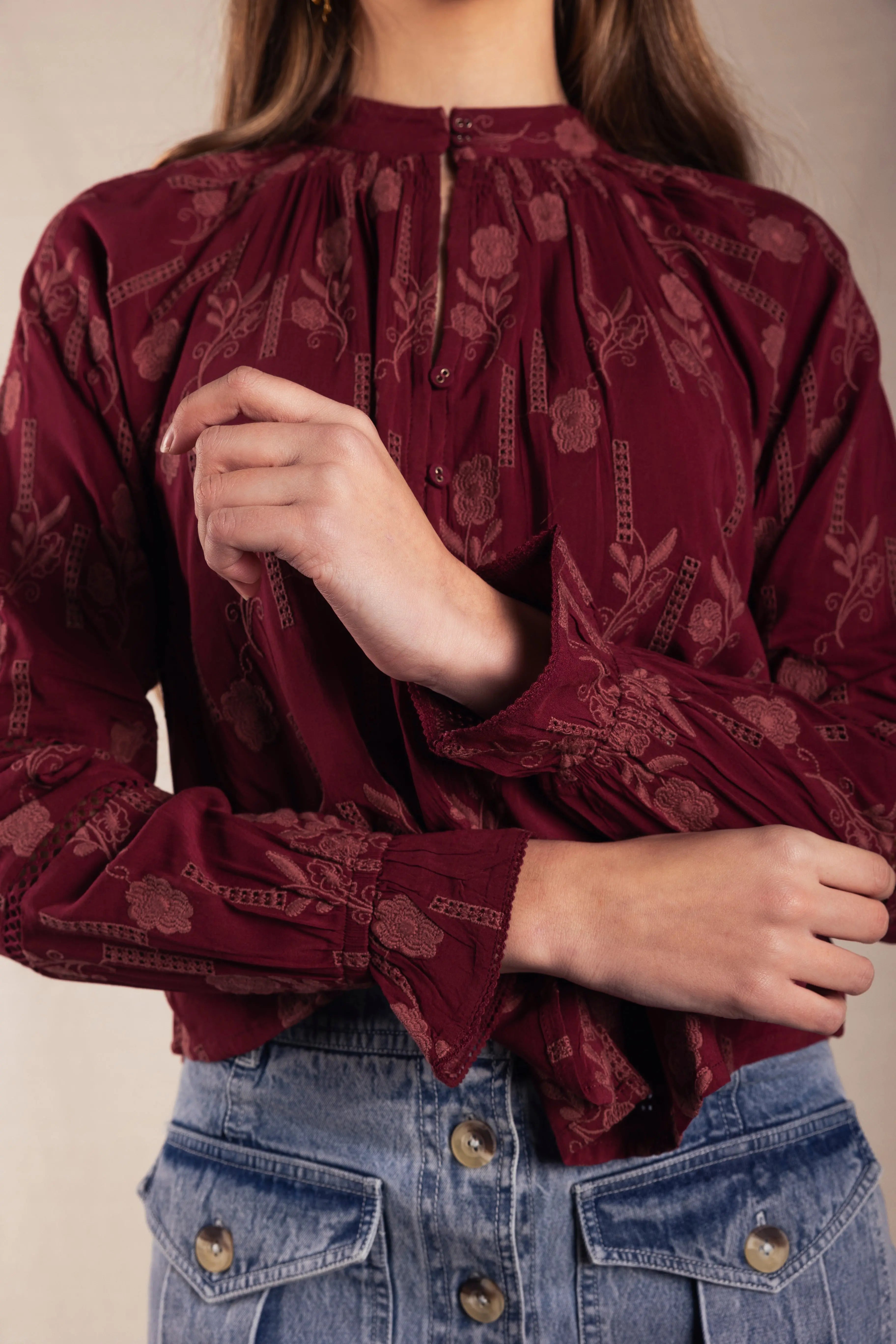 Camisa Emira Wine The Nook Store