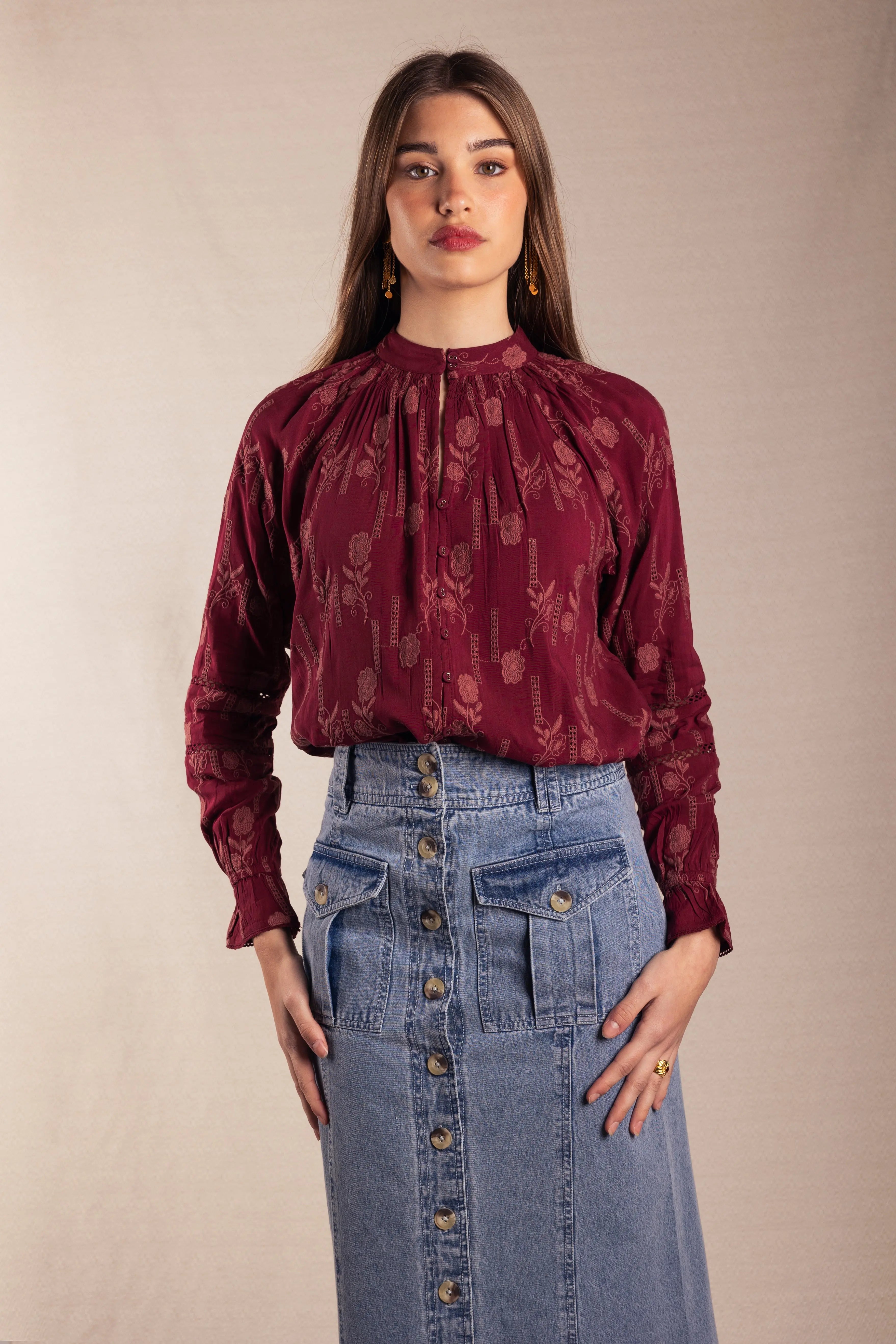 Camisa Emira Wine The Nook Store