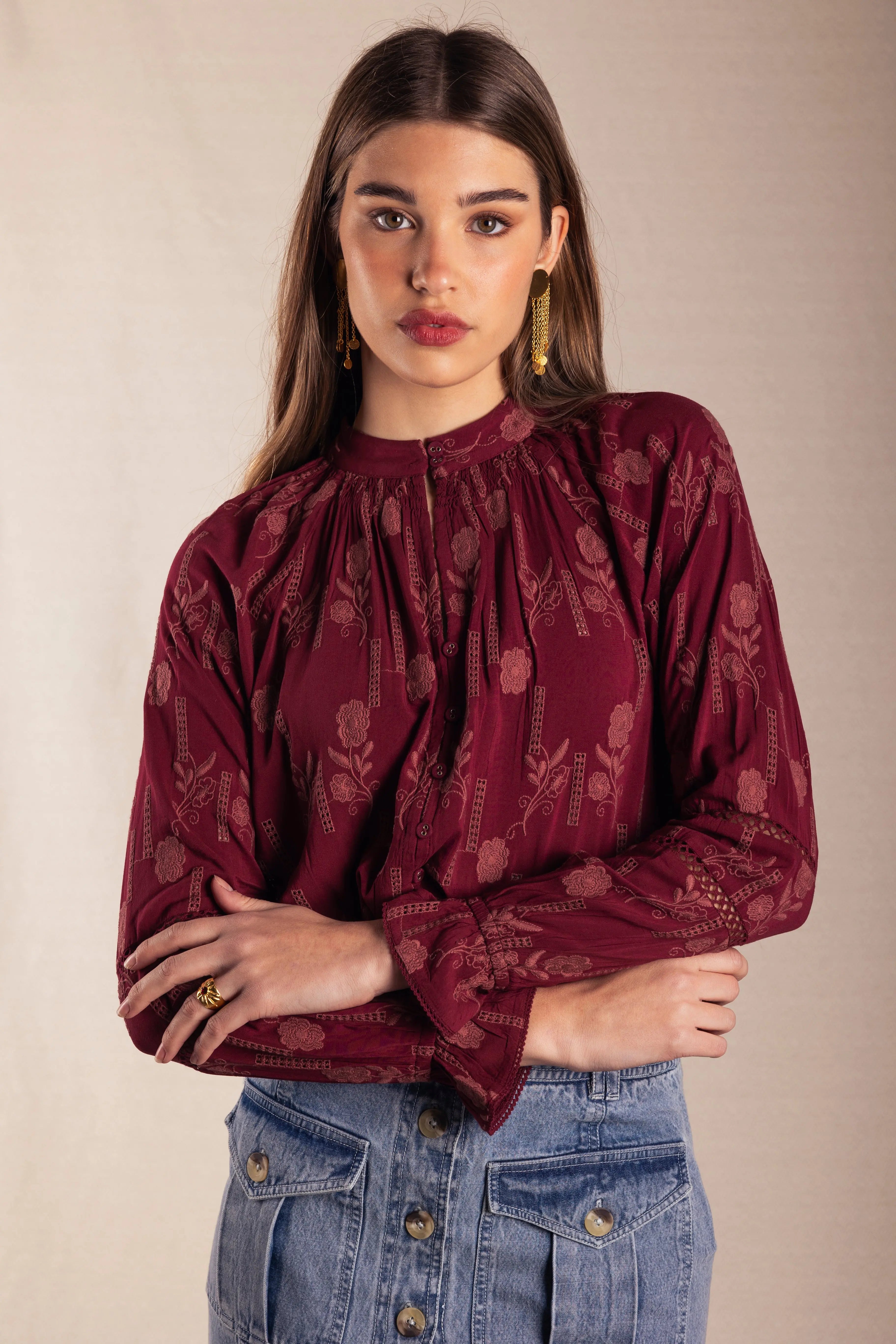 Camisa Emira Wine The Nook Store